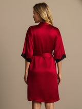 [Vin] SilkSilky-DK Half Sleeve Dame Morgenkåbe 002