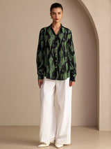 [Sort Mos] SilkSilky-DK Long Sleeve Lapel Collar Bluse 006