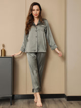 [Grågrøn] SilkSilky-DK Womens Pajamas 003