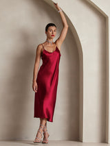 [Vin] SilkSilky-DK Sleeveless V Neck Kjole 007