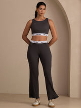 [Grå] SilkSilky-DK Sleeveless Crew Neck Women's Outfit Sets 004