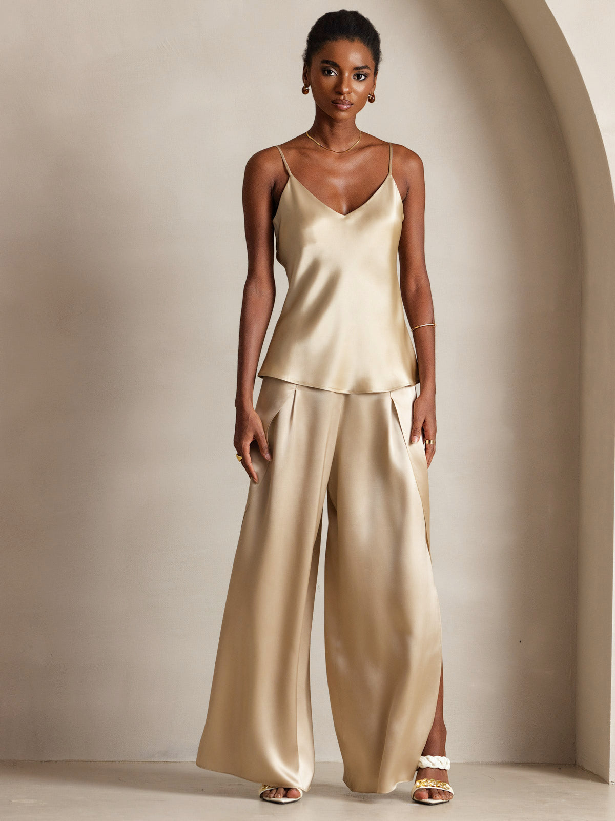 [Champagne] SilkSilky-DK Camisoles 005