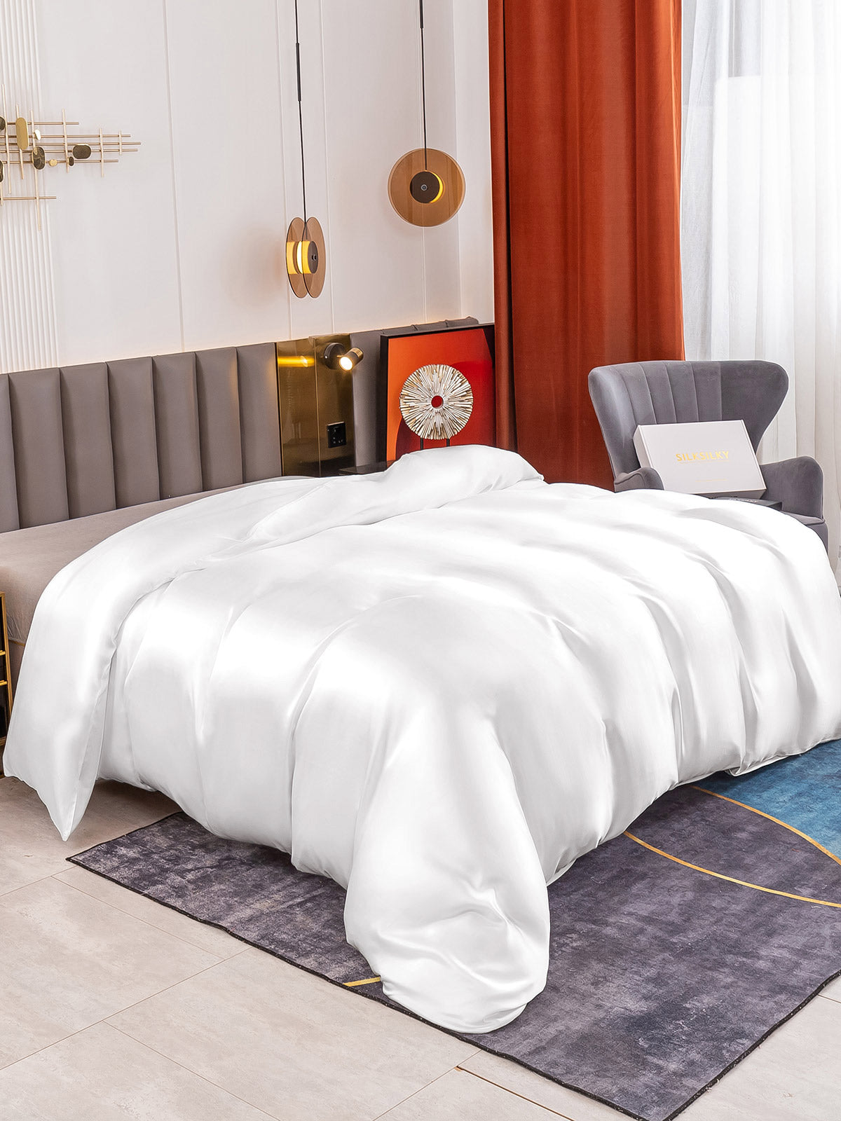 [Hvid] SilkSilky-DK 19Momme Duvet Cover 001