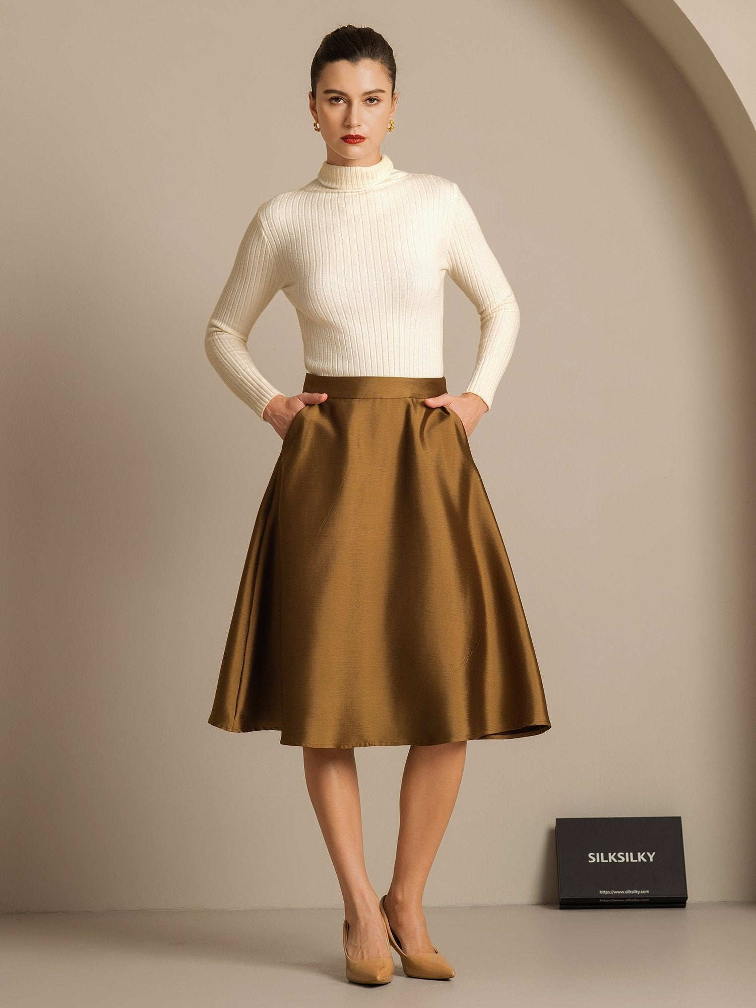 [Bronze] SilkSilky-DK 32Momme Silke Skirt 008,