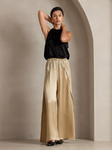 [Champagne] SilkSilky-DK 19Momme Silke Split Damebukser 011