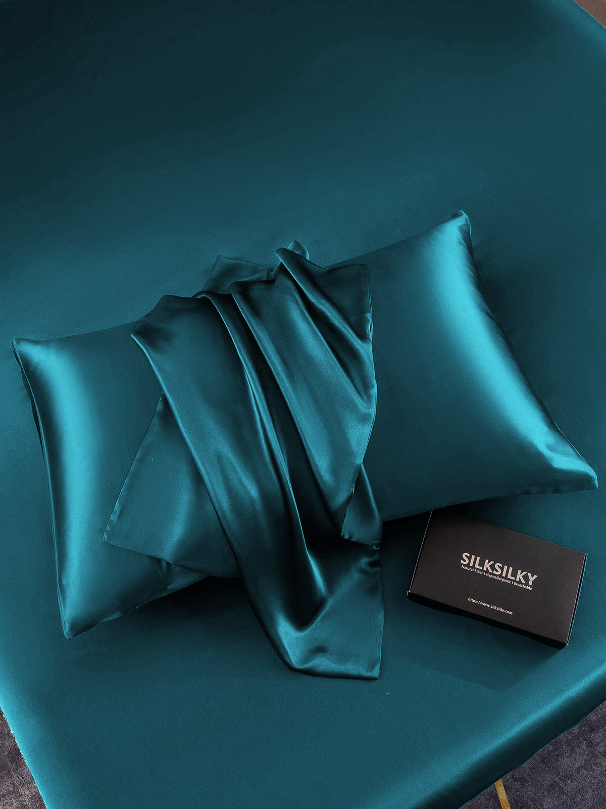 [Blågrøn] SilkSilky-DK 22Momme Pillowcase 004