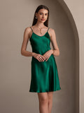 SilkSilky-DK-Pure-Silk-Sleeveless-V-Neck-Kjole-Grøn-003