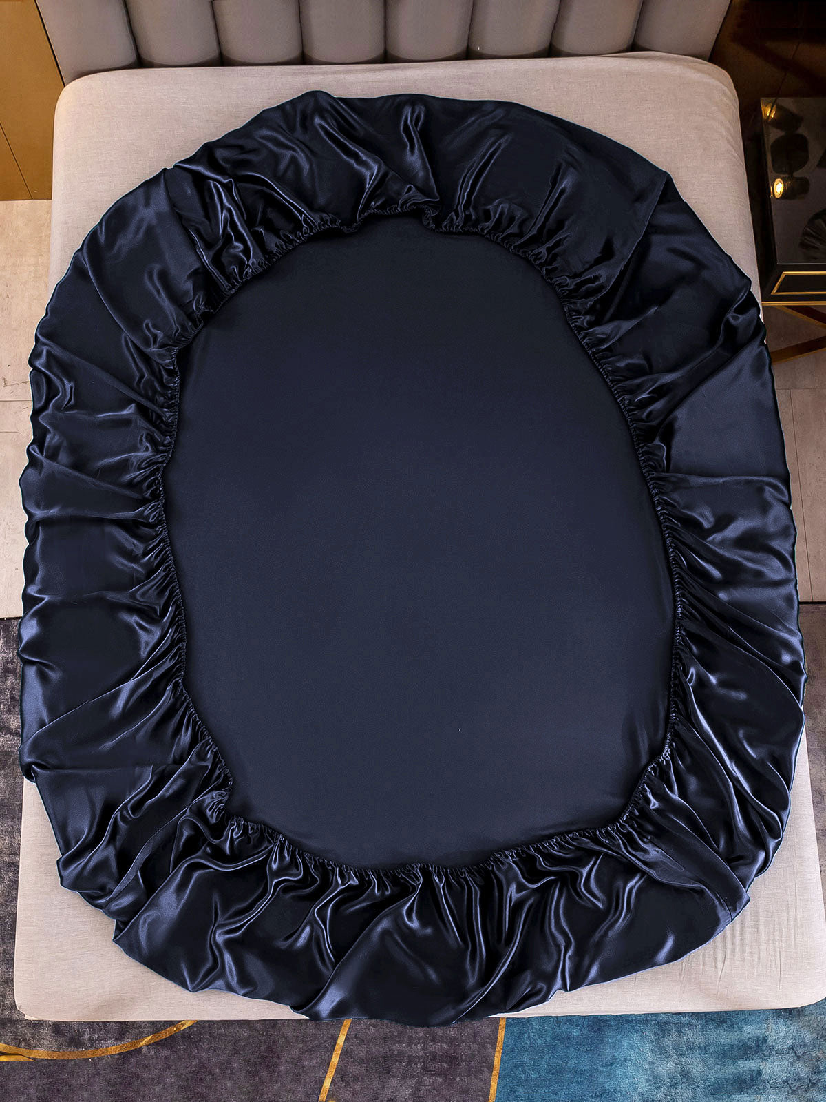 [Mørkeblå] SilkSilky-DK 19Momme Bedding Set 005