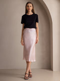 SilkSilky-DK 19Momme Skirt LysPink 001