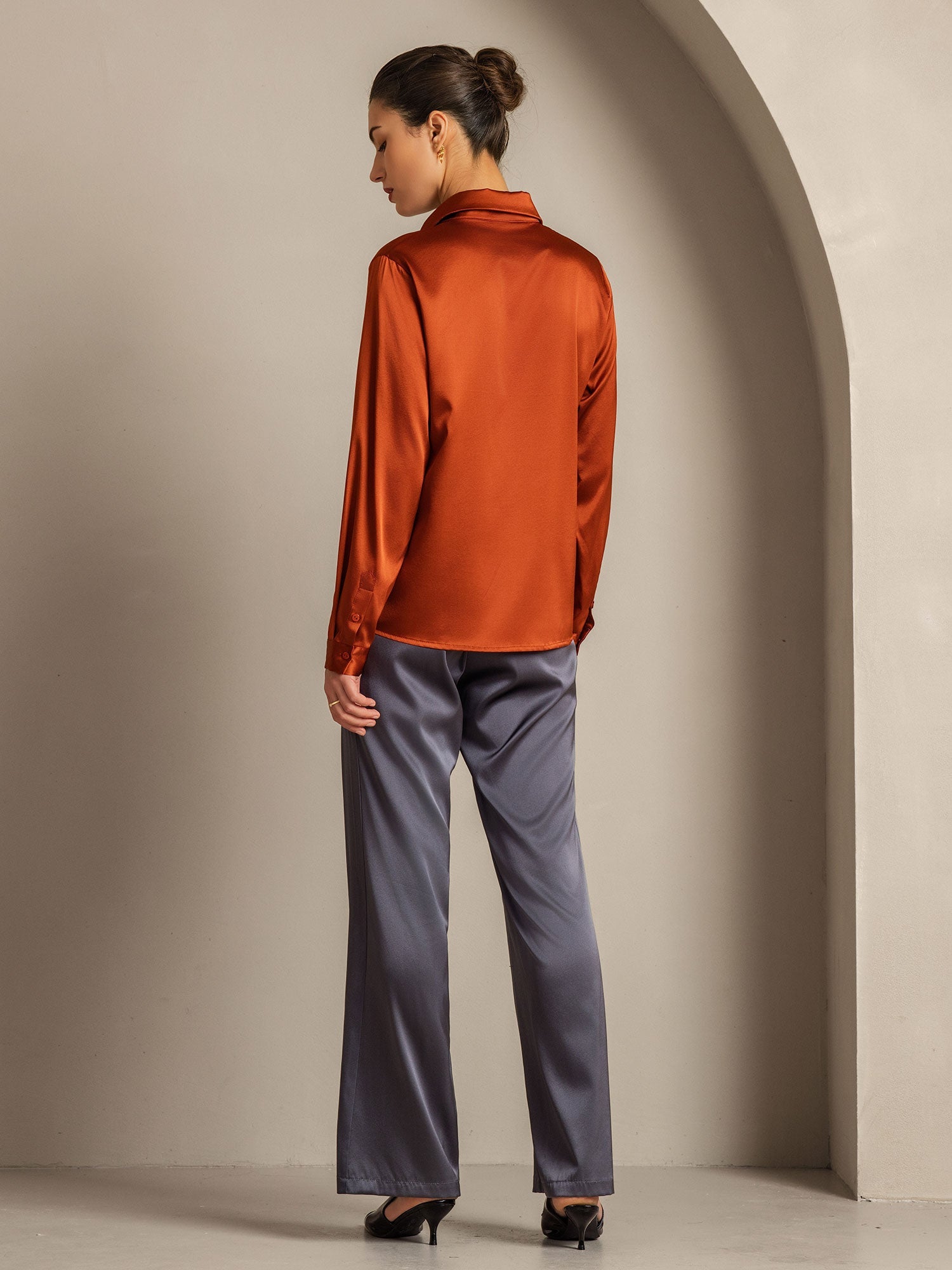 [Karamel] SilkSilky-DK 19Momme Silke Womens Shirt 010