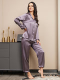 SilkSilky-DK Revers Dame Pyjamas LillaGrå 005