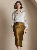 [Brun] SilkSilky-DK Nederdel 006