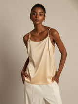 [Champagne] SilkSilky-DK Spaghetti Strap Camisole Top 005