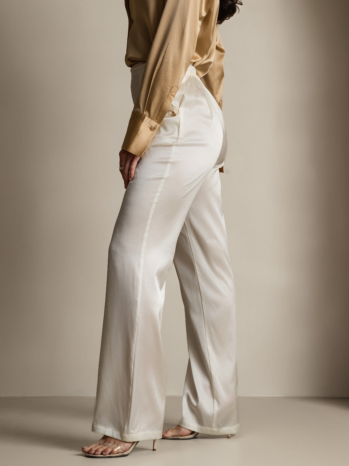 [Hvid] SilkSilky-DK 19Momme Silke Womens Pants 007