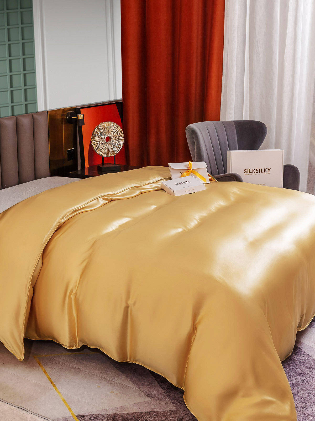 [Champagne] SilkSilky-DK 25Momme Duvet Cover 003