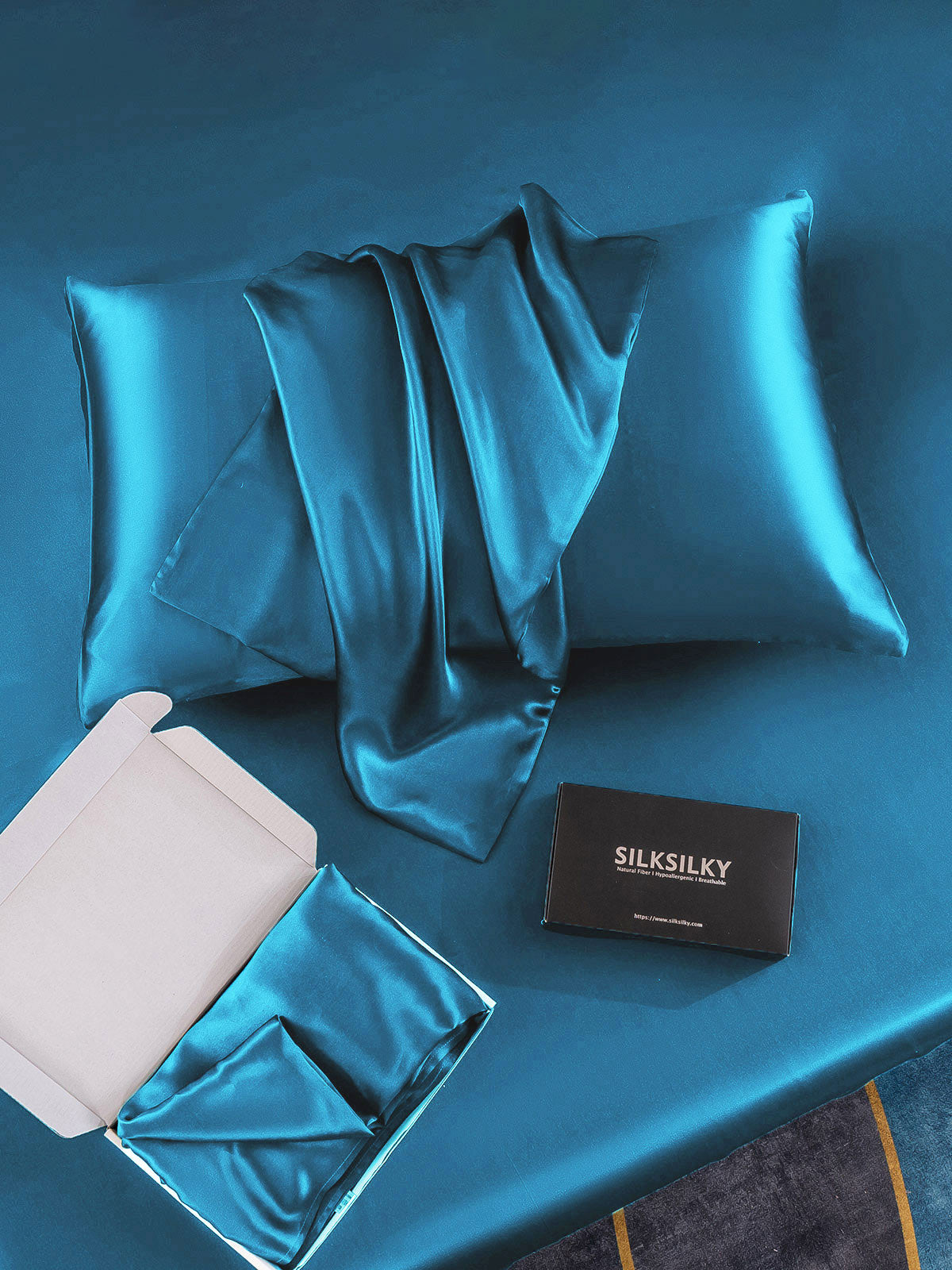 [Blågrøn] SilkSilky-DK 19Momme Pillowcase 006