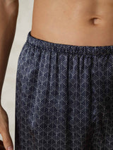 [Marine Ginkgo] SilkSilky-DK Men's Sleep Shorts 007