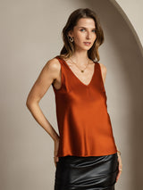 [Karamel] SilkSilky-DK Sleeveless V Neck Camisole Top 002