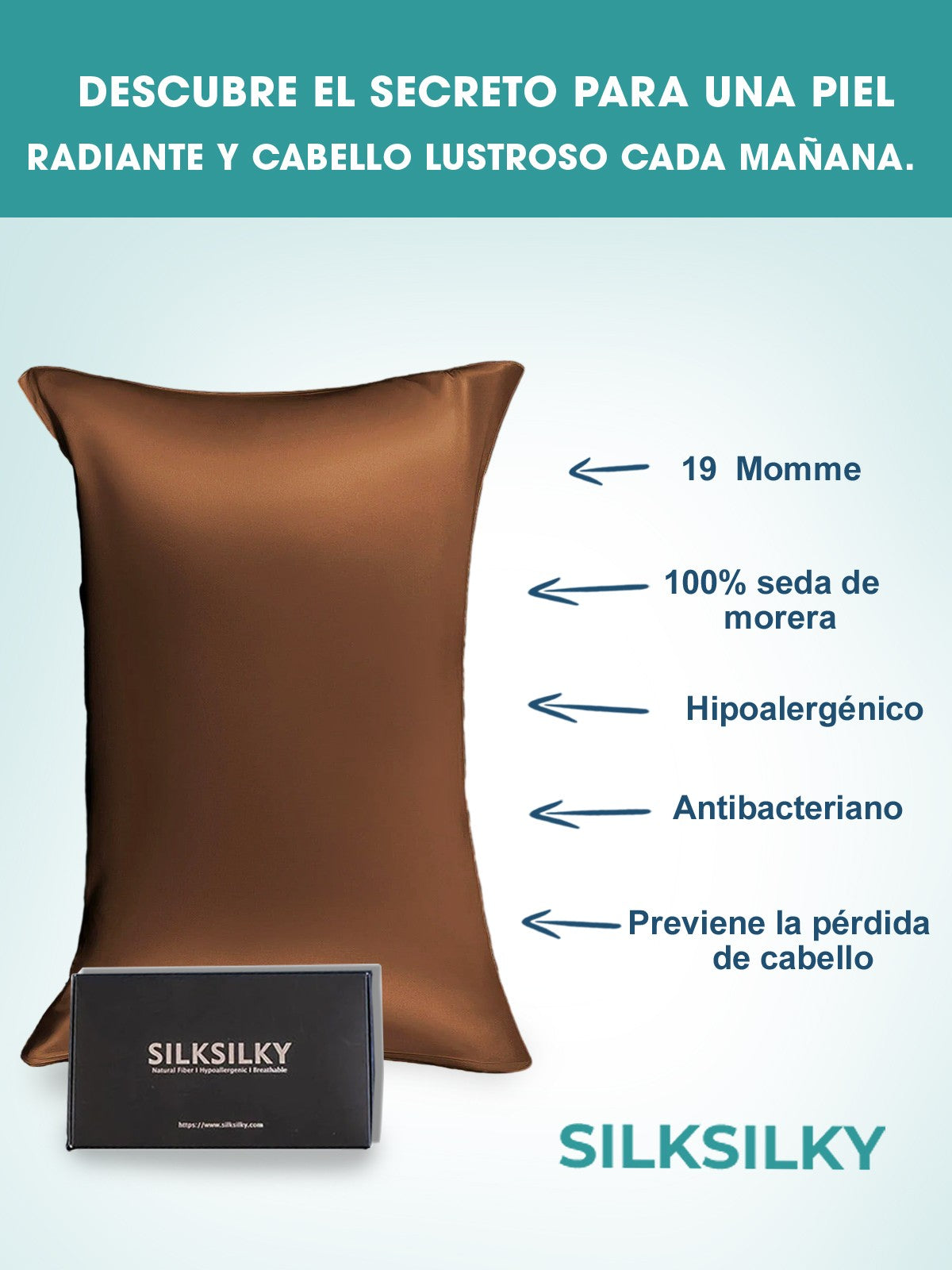 SilkSilky-DK 19Momme Pillowcase Kaffe 002