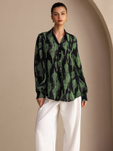 [Sort Mos] SilkSilky-DK Long Sleeve Lapel Collar Bluse 003