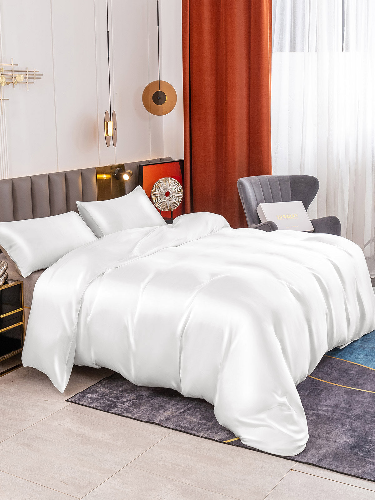 [Hvid] SilkSilky-DK 19Momme Bedding Set 004