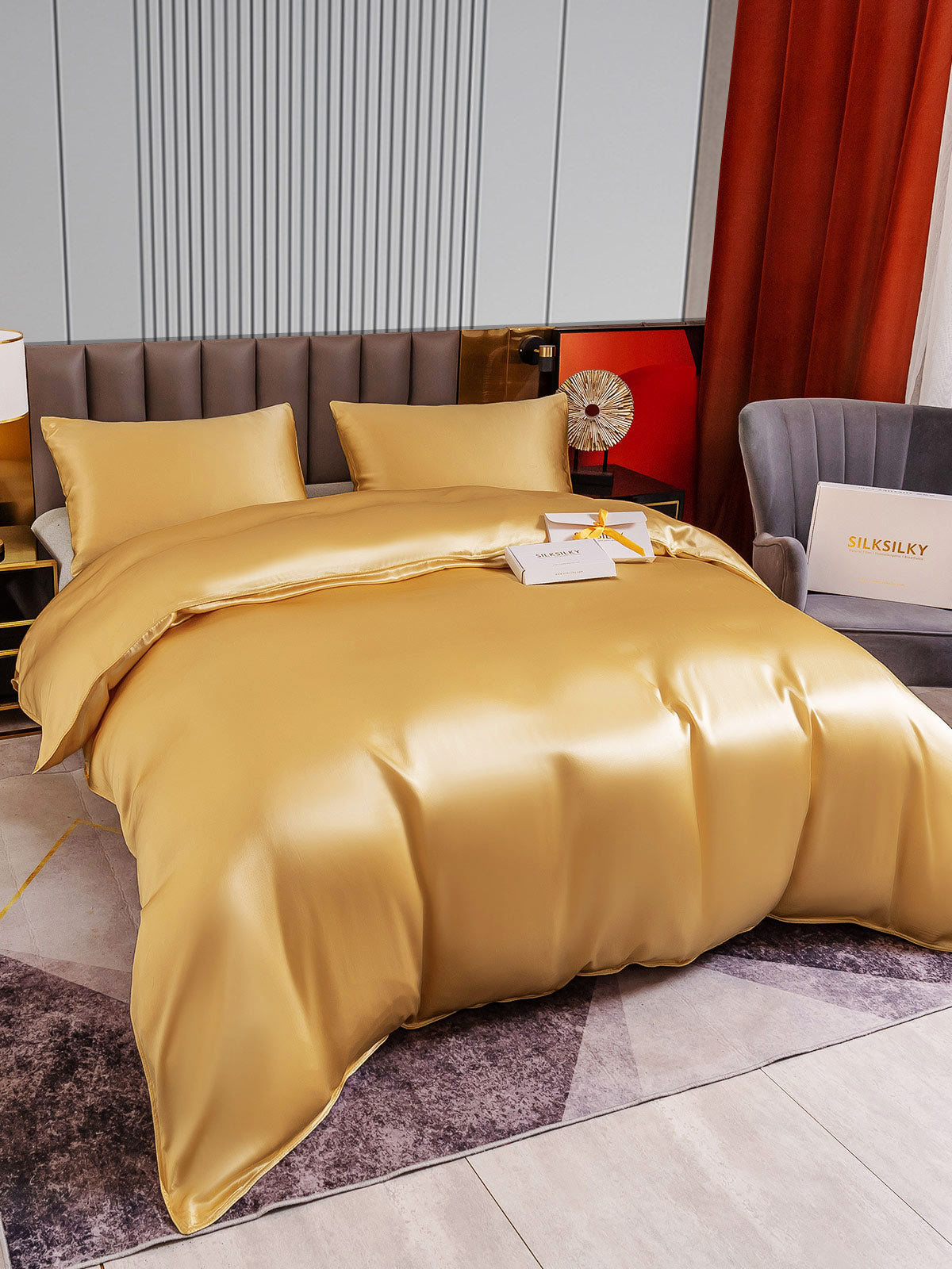[Champagne] SilkSilky-DK 22Momme Bedding Set 003