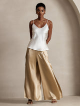 [Champagne] SilkSilky-DK 19Momme Silke Split Damebukser 004
