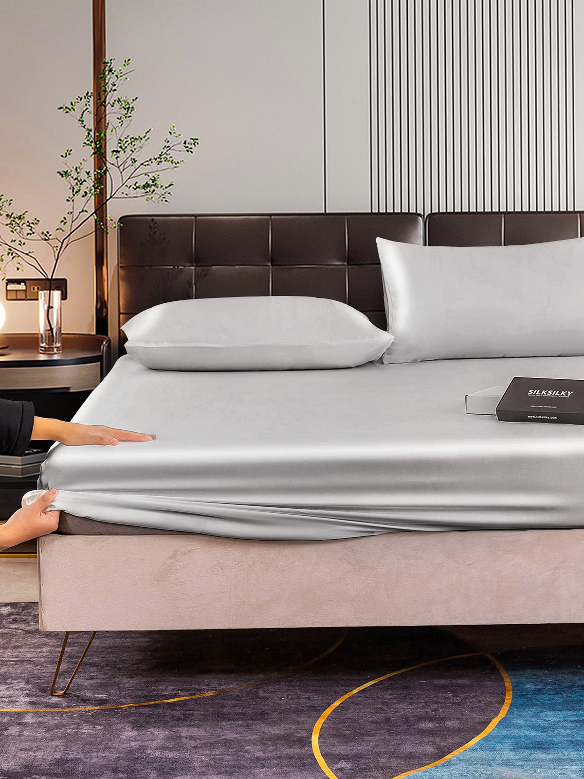 [Sølv] SilkSilky-DK 22Momme Bedding Set 004