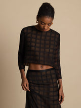 [Sort] SilkSilky-DK Ren Silke Langærmet Rund Hals Women''s Outfit Sets 007