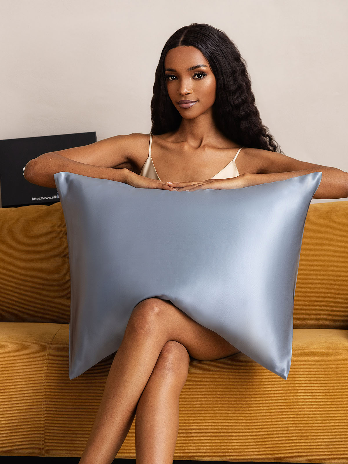 [Gråblå] SilkSilky-DK 22Momme Pillowcase 007