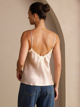 [Lyserød] SilkSilky-DK Sleeveless V Neck Camisole Top 002