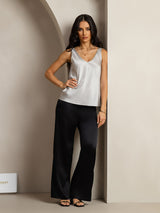[Sølv] SilkSilky-DK Sleeveless V Neck Camisole Top 005
