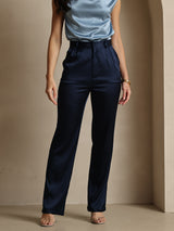 [Mørkeblå] SilkSilky-DK 19Momme Silke Womens Pants 003