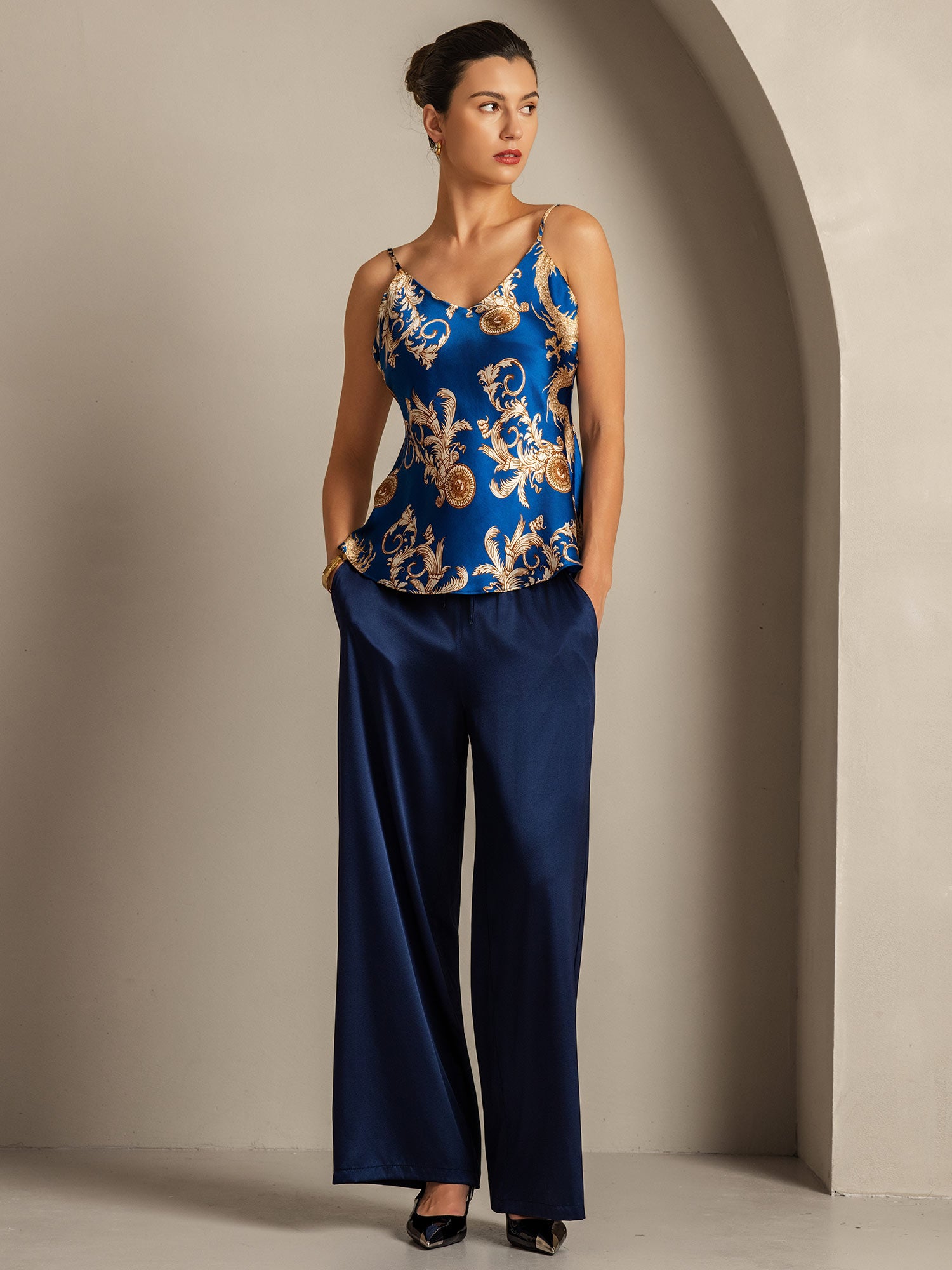 [Navy Drage] SilkSilky-DK Camisoles 008