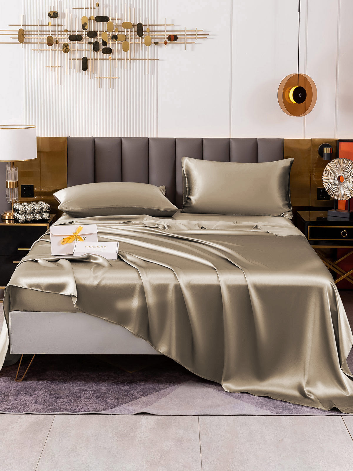[Kaki] SilkSilky-DK 19Momme Bedding Set 002