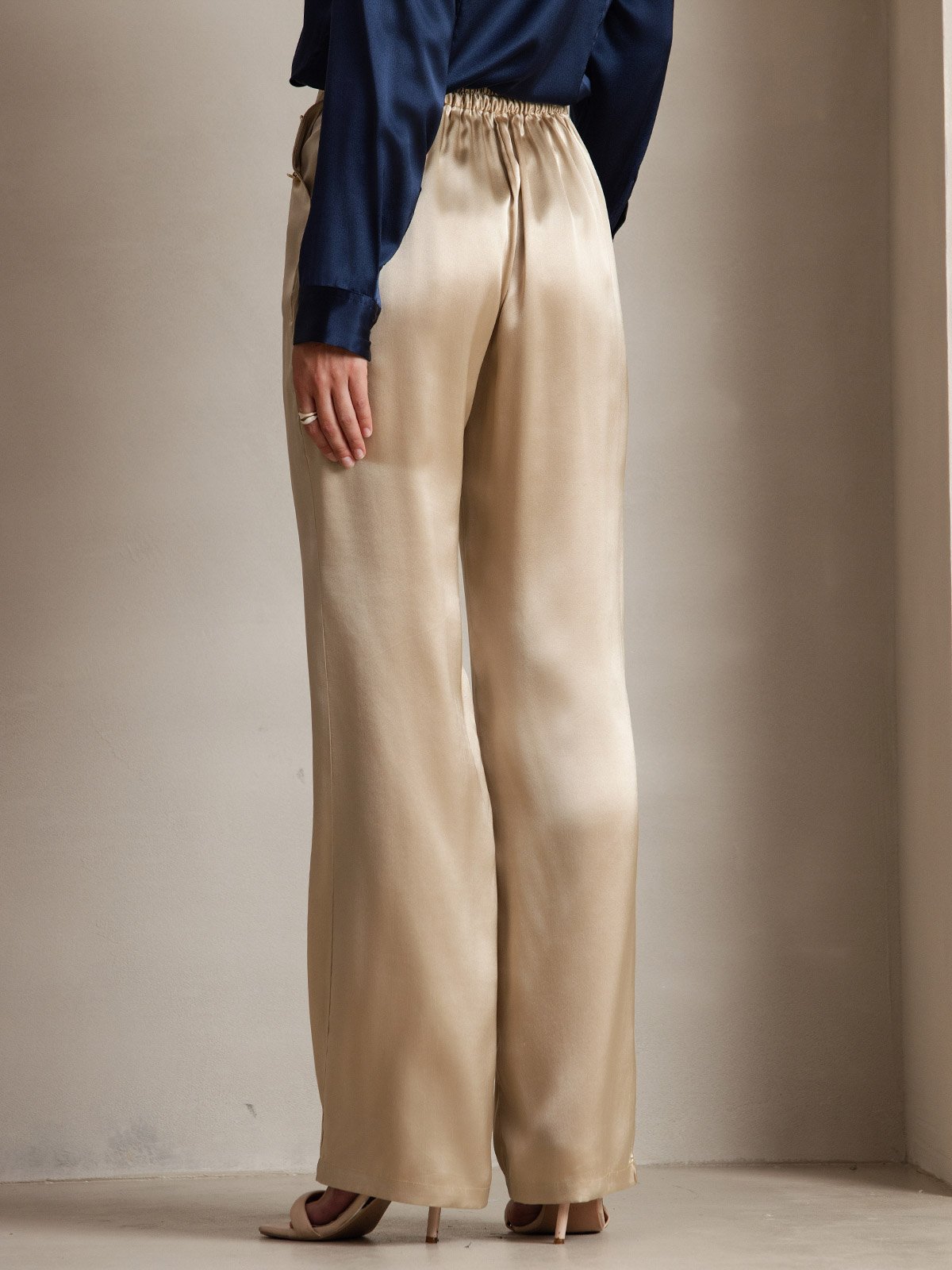[Champagne] SilkSilky-DK 19Momme Silke Womens Pants 004