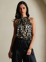 [Leopard] SilkSilky-DK 19Momme Silke Womens T-Shirt 004,