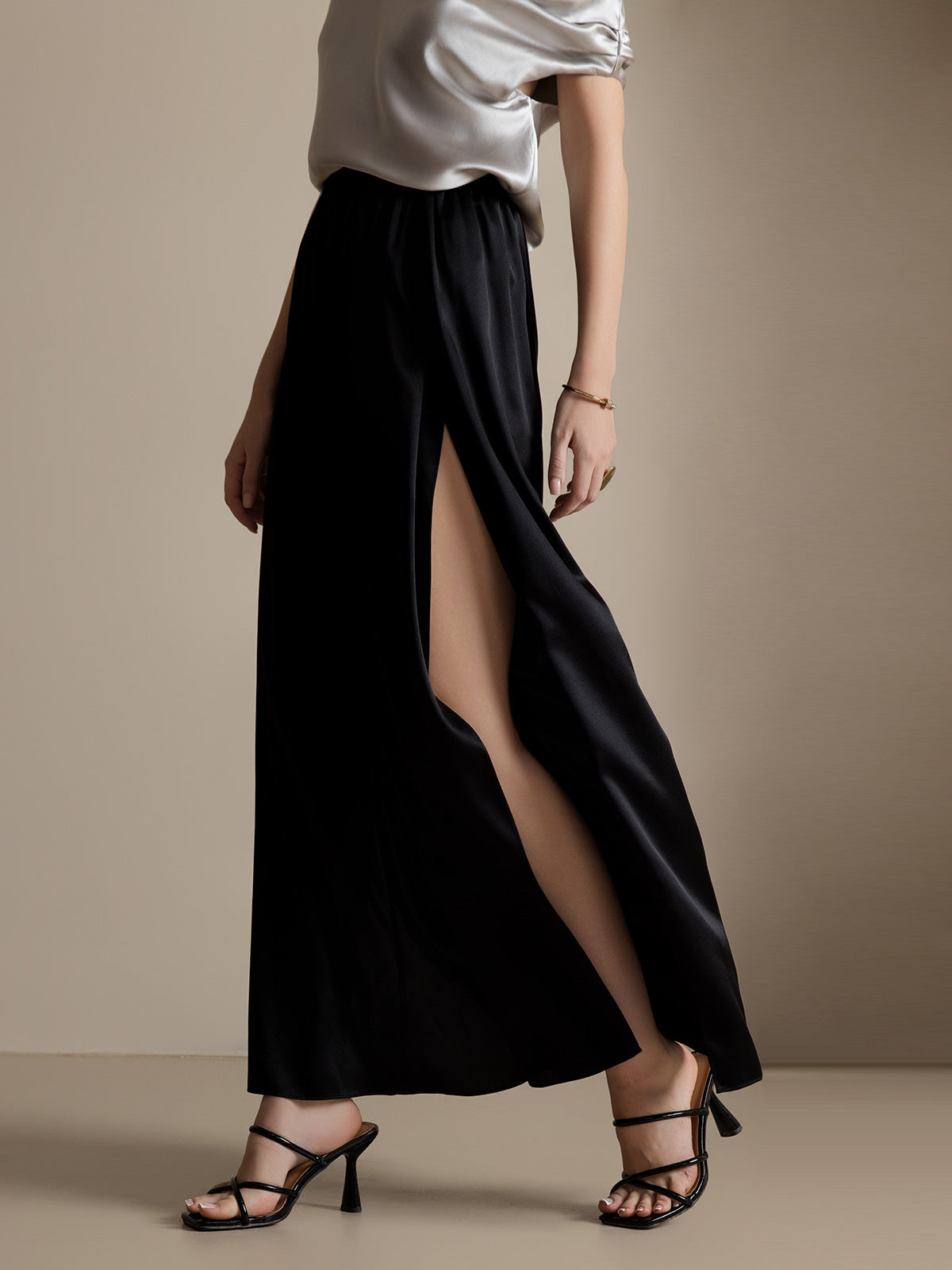 [Sort] SilkSilky-DK 19Momme Silke Split Damebukser 003