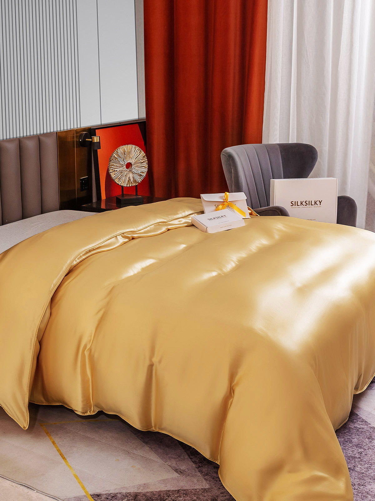[Champagne] SilkSilky-DK 22Momme Duvet Cover 004