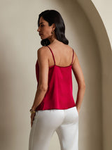 [Vin] SilkSilky-DK Spaghetti Strap Cowl Neck Camisole Top 002