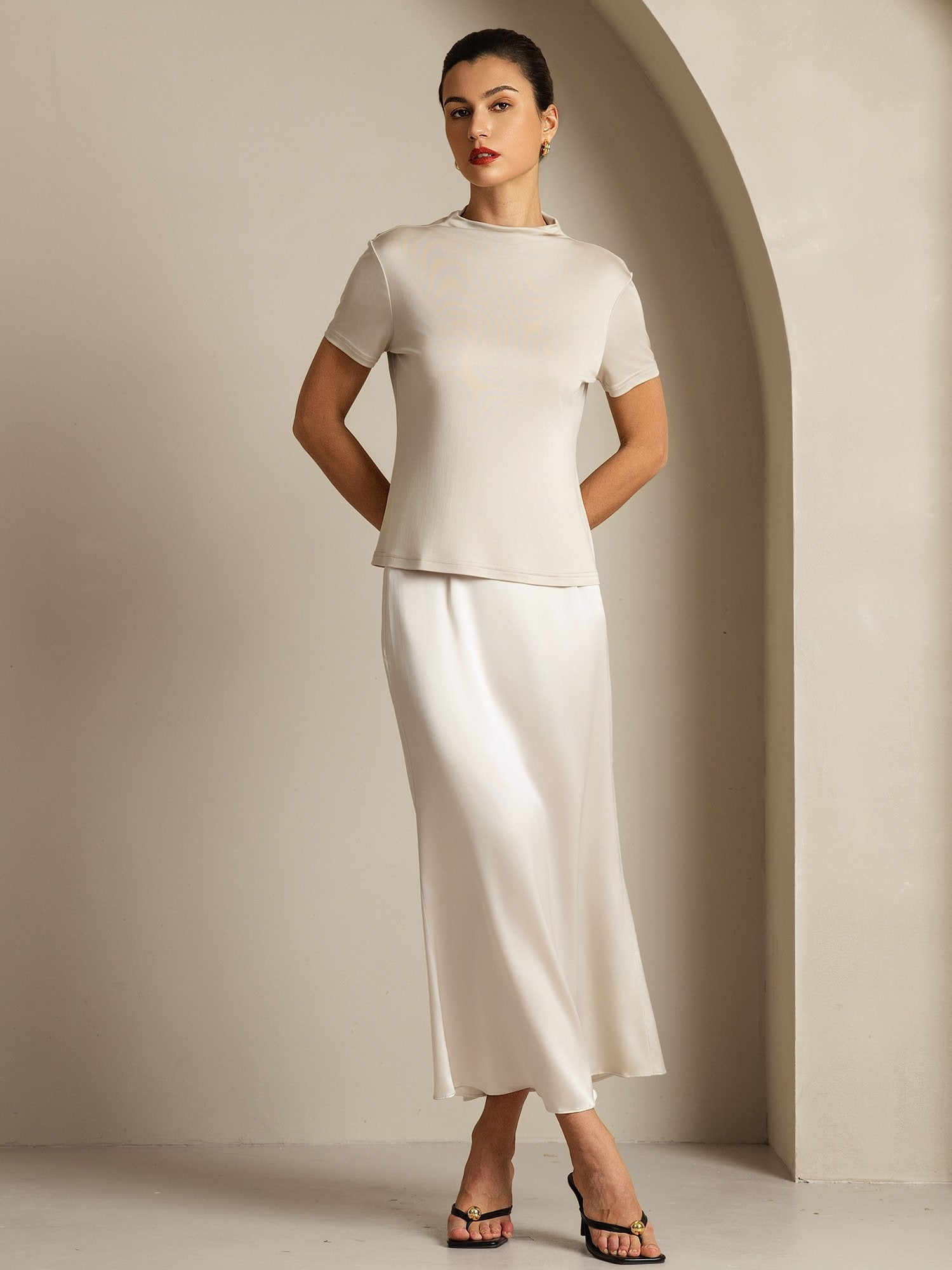 [Grå] SilkSilky-DK Silke Womens T-Shirt 007