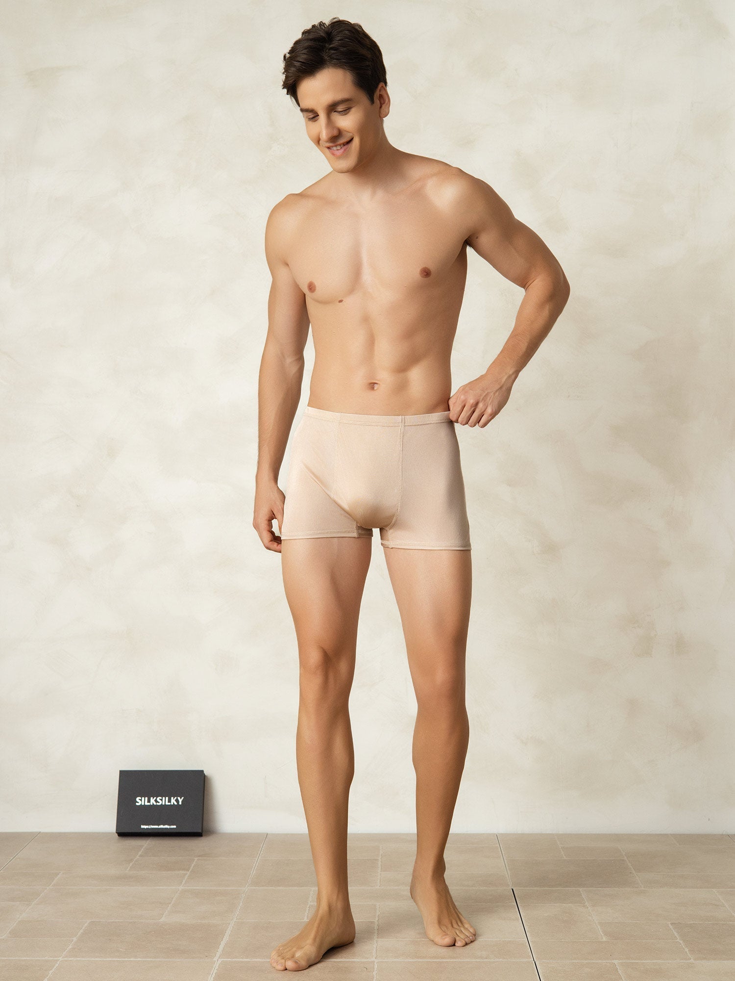 [Beige] SilkSilky-DK Mens Underwear 004