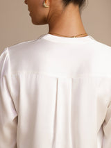 [Hvid] SilkSilky-DK Long Sleeve Wrap Damebluser 005
