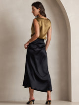 [Sort] SilkSilky-DK 19Momme Nederdel 002