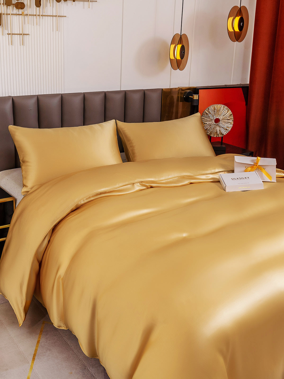 [Champagne] SilkSilky-DK 19Momme Bedding Set 003
