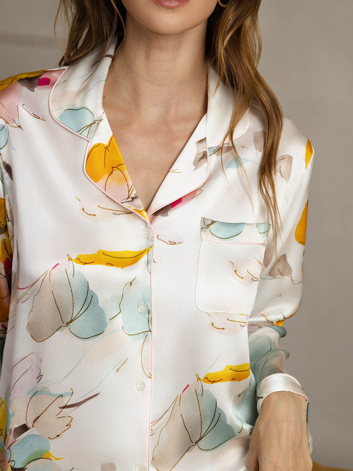 [Orkidéblæk] SilkSilky-DK Womens Pajamas 005