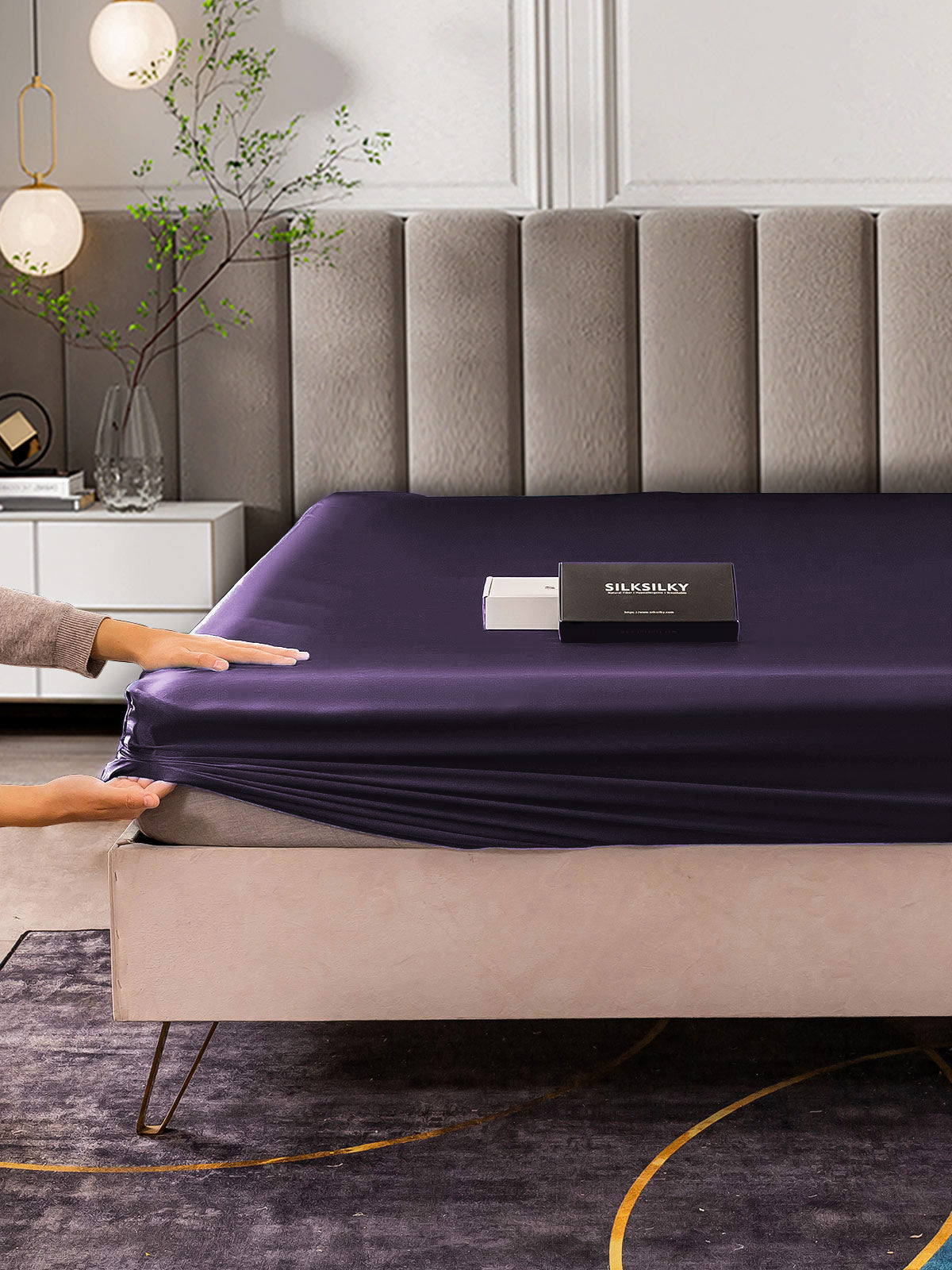 [Mørke Lilla] SilkSilky-DK 25Momme Sheet 003