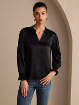 [Sort] SilkSilky-DK Long Sleeve Damebluser 003
