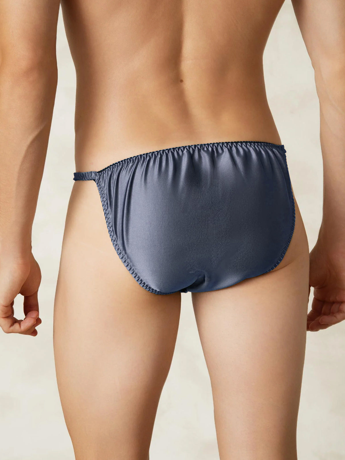 [Gråblå] SilkSilky-DK Silke Mens Underwear 002,