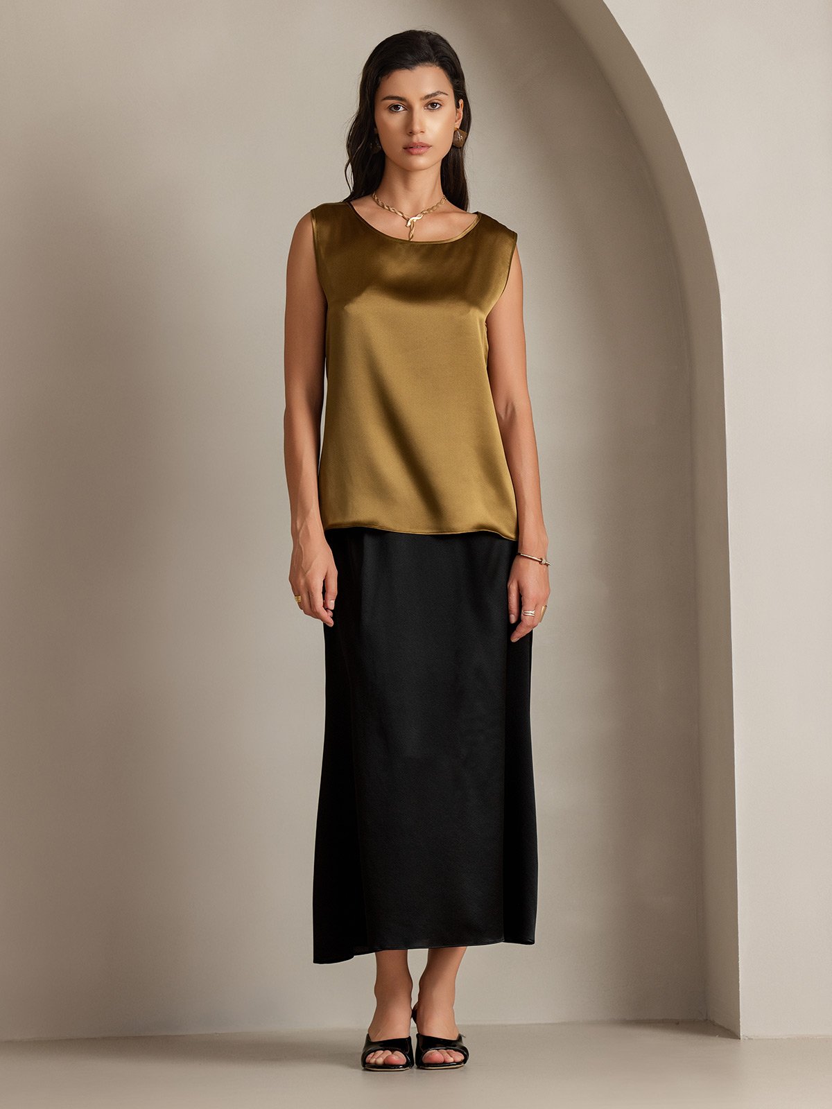 [Brun] SilkSilky-DK 19Momme Silke Camisoles 005